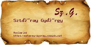 Sztáray György névjegykártya