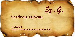 Sztáray György névjegykártya